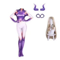 Anime My Hero Academia Mineyama Hero: Mt. Lady Zentai Costume+Wigs+Horns+Eyemask Full Set Halloween Costume