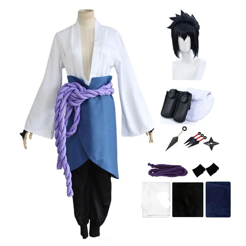 Anime Shippuden Sasuke Uchiha Costume Outfit With Wigs And Accessories Set 3 Anime Shippuden Sasuke Uchiha Costume Outfit With Wigs And Accessories Set