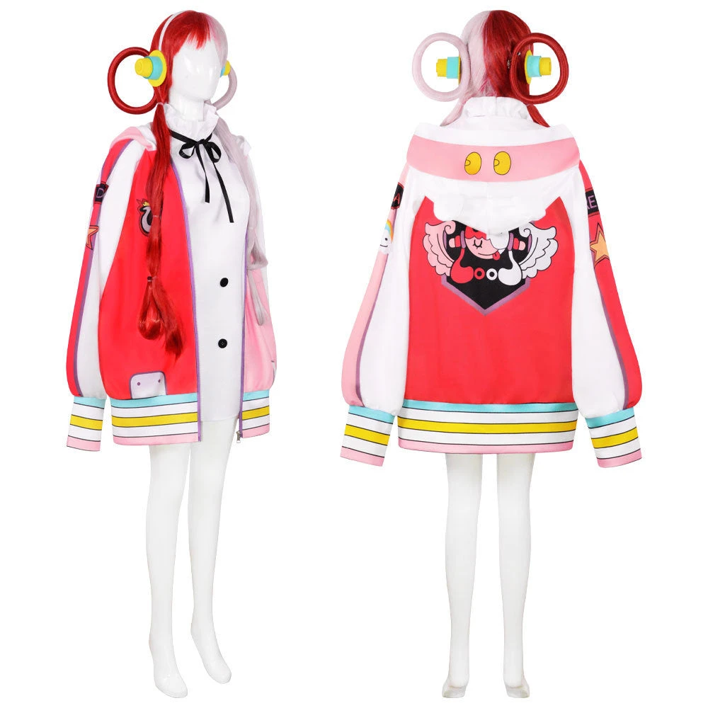 Anime One Piece Film Red Diva Uta Cosplay Costume Halloween Cosplay Outfit Set With Headphone And Jacket 6 Anime One Piece Film Red Diva Uta Cosplay Costume Halloween Cosplay Outfit Set With Headphone And Jacket - Image 4