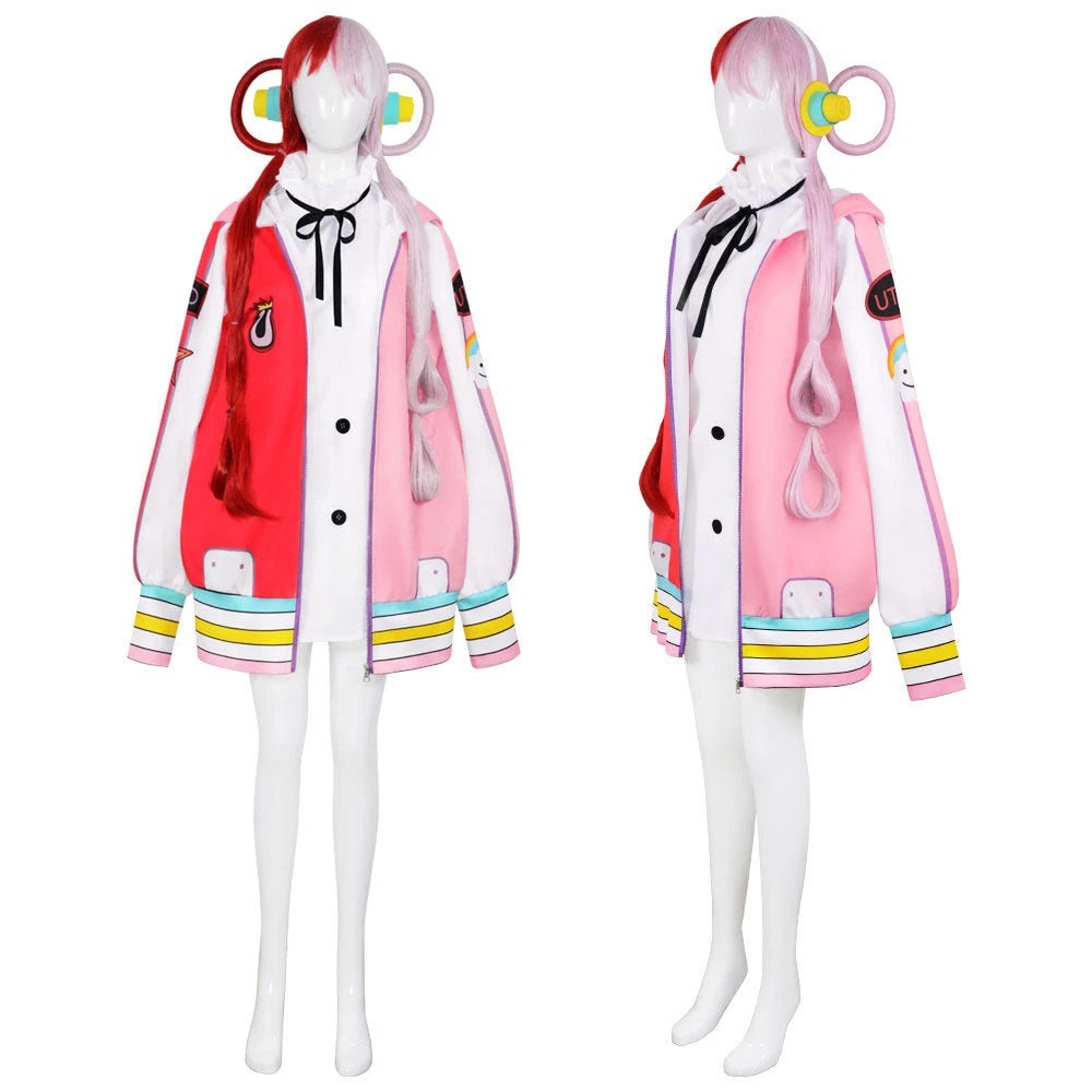 Anime One Piece Film Red Diva Uta Cosplay Costume Halloween Cosplay Outfit Set With Headphone And Jacket 5 Anime One Piece Film Red Diva Uta Cosplay Costume Halloween Cosplay Outfit Set With Headphone And Jacket - Image 3