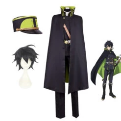 Anime Seraph Of The End Owari No Seraph Yuichiro Hyakuya Full Set Cosplay Costume Uniform With Cape Hat And Wigs Cosplay Outfit Set