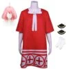 Anya Forger Kids Girls Costume Red Dress Outfit Halloween Costume