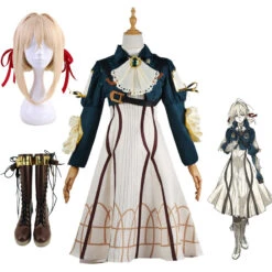 Anime Violet Evergarden Whole Set Costume+Wigs+Costume Shoes Halloween Carnival Costume