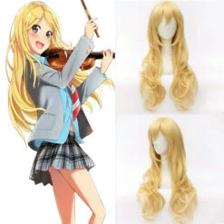 Anime Your Lie In April Cosplay Kaori Miyazono Cosplay Wigs Long Golden Wigs