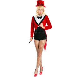 Black And Red Ringmaster Costume Magician Costume