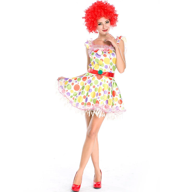 Candy Color Clown Cosplay Costume For Halloween Party Performance 4 Candy Color Clown Cosplay Costume For Halloween Party Performance - Image 2