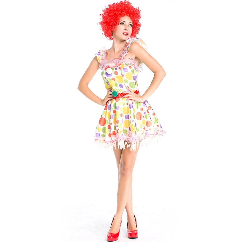 Candy Color Clown Cosplay Costume For Halloween Party Performance 5 Candy Color Clown Cosplay Costume For Halloween Party Performance - Image 3