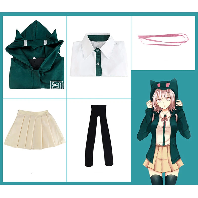 Danganronpa 2: Goodbye Despair Chiaki Nanami Whole Set Costume With Wigs And Cosplay Shoes Set 6 Danganronpa 2: Goodbye Despair Chiaki Nanami Whole Set Costume With Wigs And Cosplay Shoes Set - Image 4