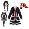 Danganronpa: Trigger Happy Havoc Celestia Ludenberg Whole Set Costume Dress And Wigs And Cosplay Shoes -Procosplayshop DanganronpaTriggerHappyHavocCelestiaLudenbergCosplayCostumeHalloweenCostumefullset
