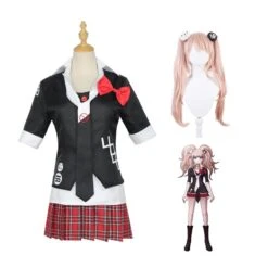 Danganronpa: Trigger Happy Havoc Junko Enoshima Uniform Costume With Halloween Carnival Costume Set
