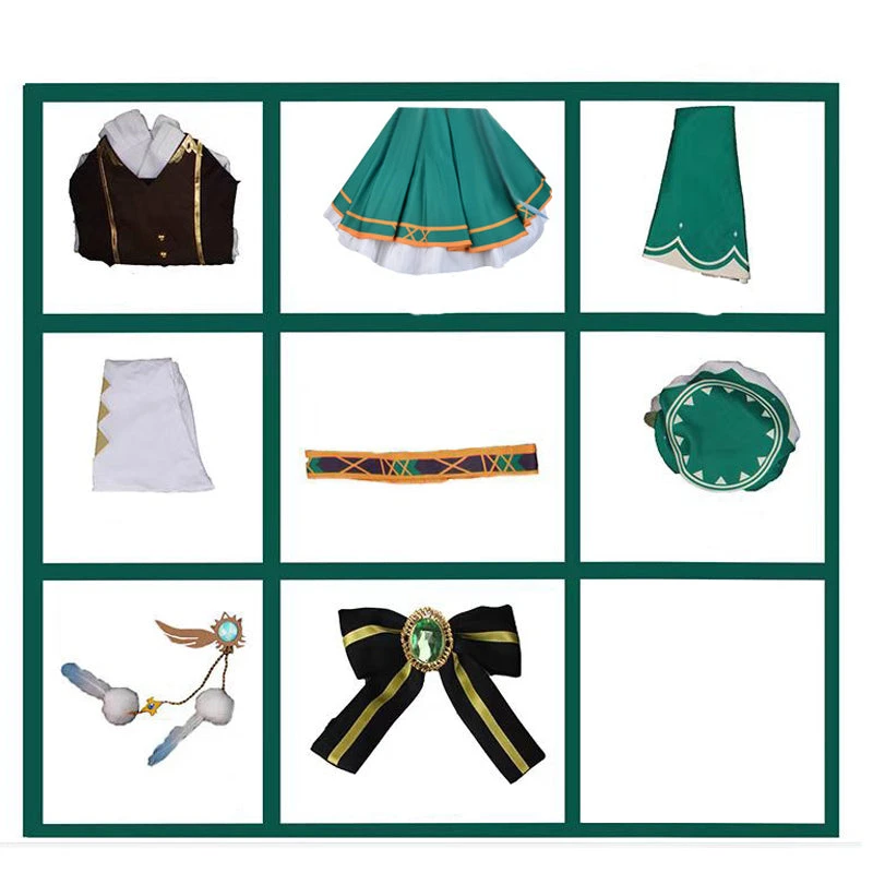 Genshin Impact Cosplay Anemo Archon Venti Female Costume Dress With Wigs FulL Set Costume 8 Genshin Impact Cosplay Anemo Archon Venti Female Costume Dress With Wigs FulL Set Costume - Image 6