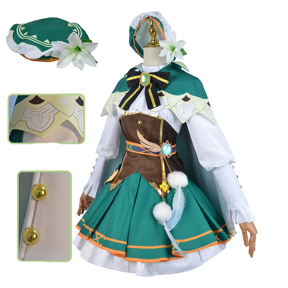 Genshin Impact Cosplay Anemo Archon Venti Female Costume Dress With Wigs FulL Set Costume 5 Genshin Impact Cosplay Anemo Archon Venti Female Costume Dress With Wigs FulL Set Costume - Image 3