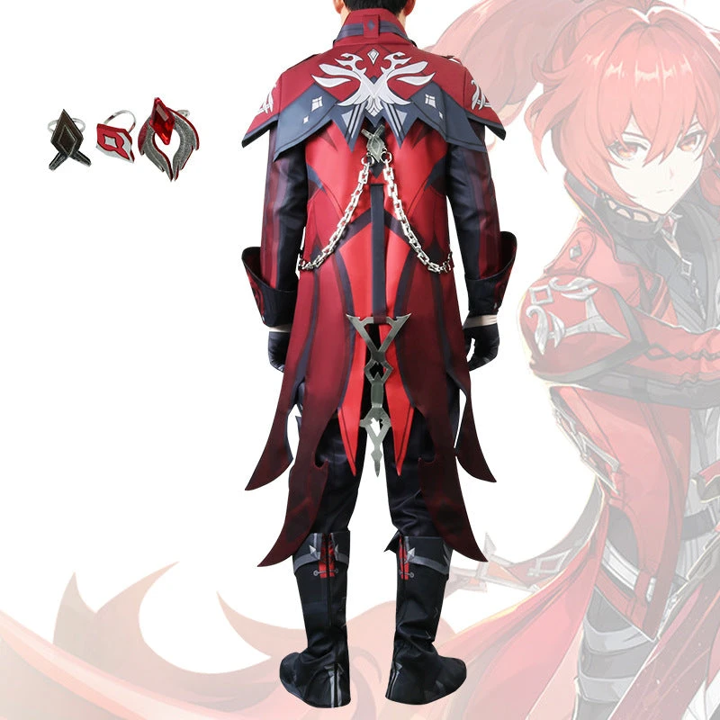 Genshin Impact Diluc Skin Costume Red Dead Of Night Costume With Wigs Set 8 Genshin Impact Diluc Skin Costume Red Dead Of Night Costume With Wigs Set - Image 6