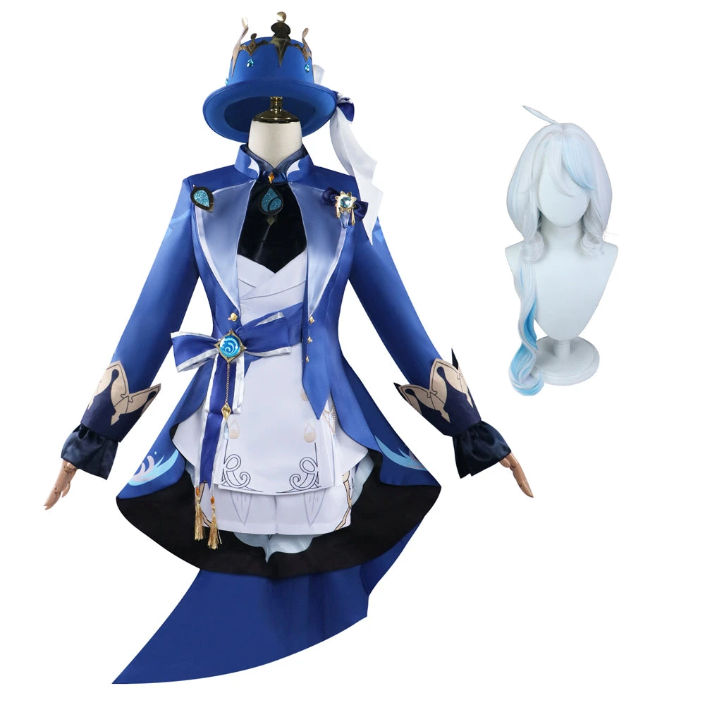 Genshin Impact Furina De Fontaine Costume With Hat Halloween Carnival Cosplay Outfit 3 Genshin Impact Furina De Fontaine Costume With Hat Halloween Carnival Cosplay Outfit