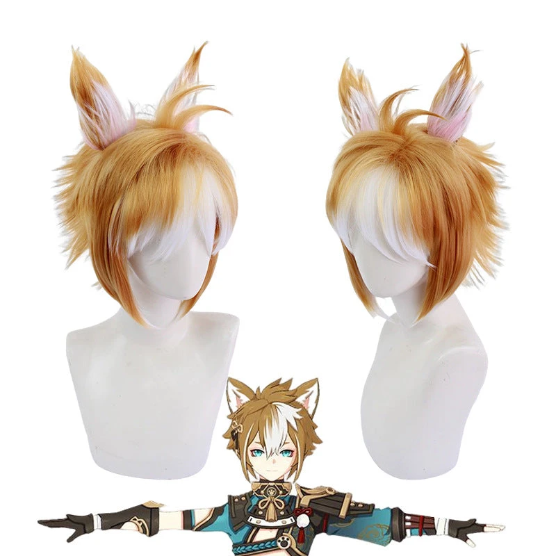 Genshin Impact Gorou Cosplay Wigs Halloween Cosplay Accessories 3 Genshin Impact Gorou Cosplay Wigs Halloween Cosplay Accessories