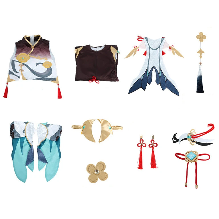 Genshin Impact Shenhe Cosplay Costume Full Set With Wigs Halloween Whole Set Shenhe Costume 4 Genshin Impact Shenhe Cosplay Costume Full Set With Wigs Halloween Whole Set Shenhe Costume - Image 2