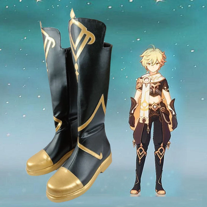 Genshin Impact Traveler Aether Cosplay Boots Halloween Cosplay Shoes 4 Genshin Impact Traveler Aether Cosplay Boots Halloween Cosplay Shoes - Image 2