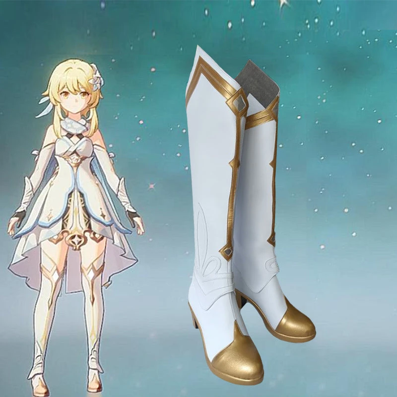 Genshin Impact Traveler Lumine Cosplay Boots Halloween Cosplay Shoes 4 Genshin Impact Traveler Lumine Cosplay Boots Halloween Cosplay Shoes - Image 2