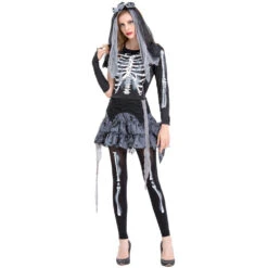 Ghost Black Bride Skeleton Cosplay Costume Dress Halloween Costume -Procosplayshop Ghost Black Bride Skeleton Cosplay Costume Dress Halloween Costume 3
