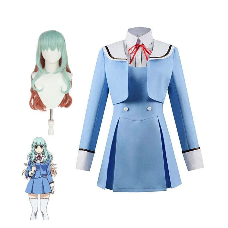 High-Rise Invasion Kuon Shinzaki Cosplay Costume Blue Dress Women Girls Cosplay Outfit For Halloween 3 High-Rise Invasion Kuon Shinzaki Cosplay Costume Blue Dress Women Girls Cosplay Outfit For Halloween
