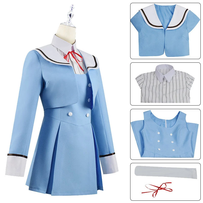High-Rise Invasion Kuon Shinzaki Cosplay Costume Blue Dress Women Girls Cosplay Outfit For Halloween 5 High-Rise Invasion Kuon Shinzaki Cosplay Costume Blue Dress Women Girls Cosplay Outfit For Halloween - Image 3