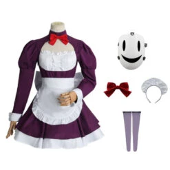 High-Rise Invasion Maid Mask Cosplay Maid Dress Costume With Mask Outfit For Halloween Carnival -Procosplayshop High RiseInvasionMaidMaskCosplayMaidDressCostumeWithMaskOutfitForHalloweenCarnival 1