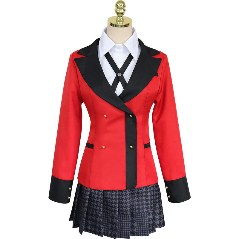 Kakegurui Kirari Momobami Full Set Cosplay Uniform Costume With Wigs And Shoes Halloween Costume Outfit Set 4 Kakegurui Kirari Momobami Full Set Cosplay Uniform Costume With Wigs And Shoes Halloween Costume Outfit Set - Image 2
