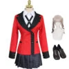 Kakegurui Kirari Momobami Full Set Cosplay Uniform Costume With Wigs And Shoes Halloween Costume Outfit Set