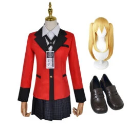 Kakegurui Mary Saotome Uniform Costume+Wigs+Shoes Whole Set Halloween Carnival Cosplay Outfit