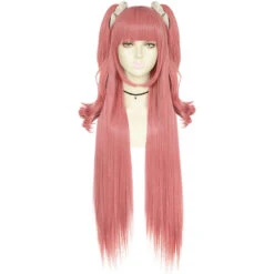 Kakegurui Yumemi Yumemite Cosplay Wigs Pink Long Wigs With Hairdecor