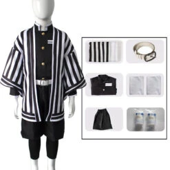 Kids Version Anime Obanai Iguro Cosplay Costume Full Set Halloween Cosplay Outfit