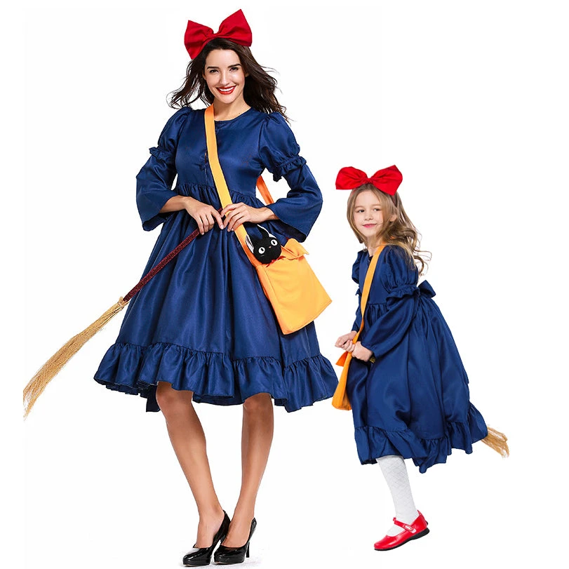 Kids/ Adults Version Kiki's Delivery Service Cosplay Kiki Cosplay Dress Costume Halloween Cosplay Outfit 3 Kids/ Adults Version Kiki's Delivery Service Cosplay Kiki Cosplay Dress Costume Halloween Cosplay Outfit