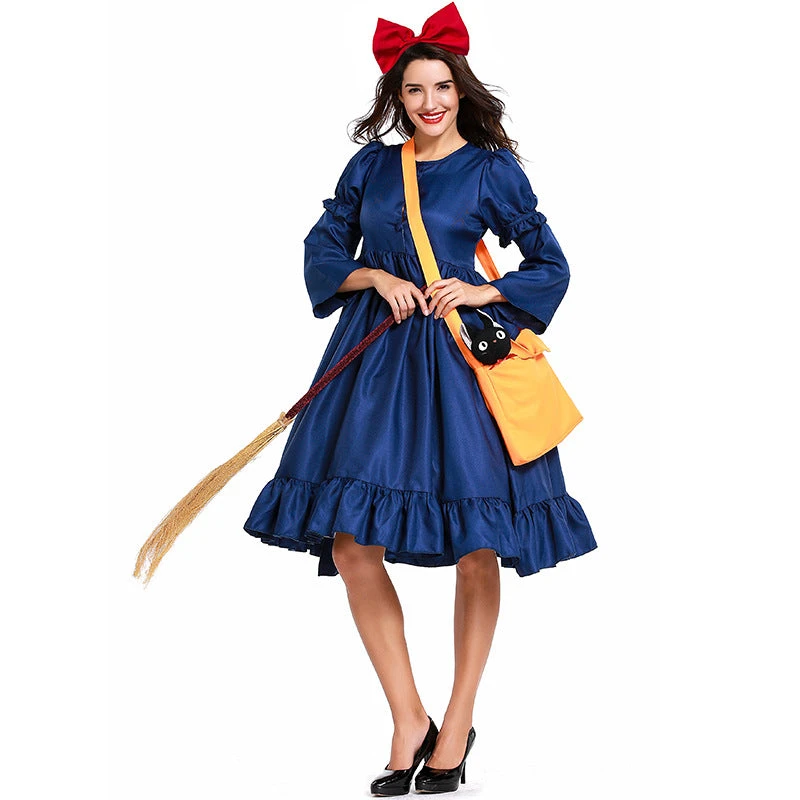 Kids/ Adults Version Kiki's Delivery Service Cosplay Kiki Cosplay Dress Costume Halloween Cosplay Outfit 4 Kids/ Adults Version Kiki's Delivery Service Cosplay Kiki Cosplay Dress Costume Halloween Cosplay Outfit - Image 2