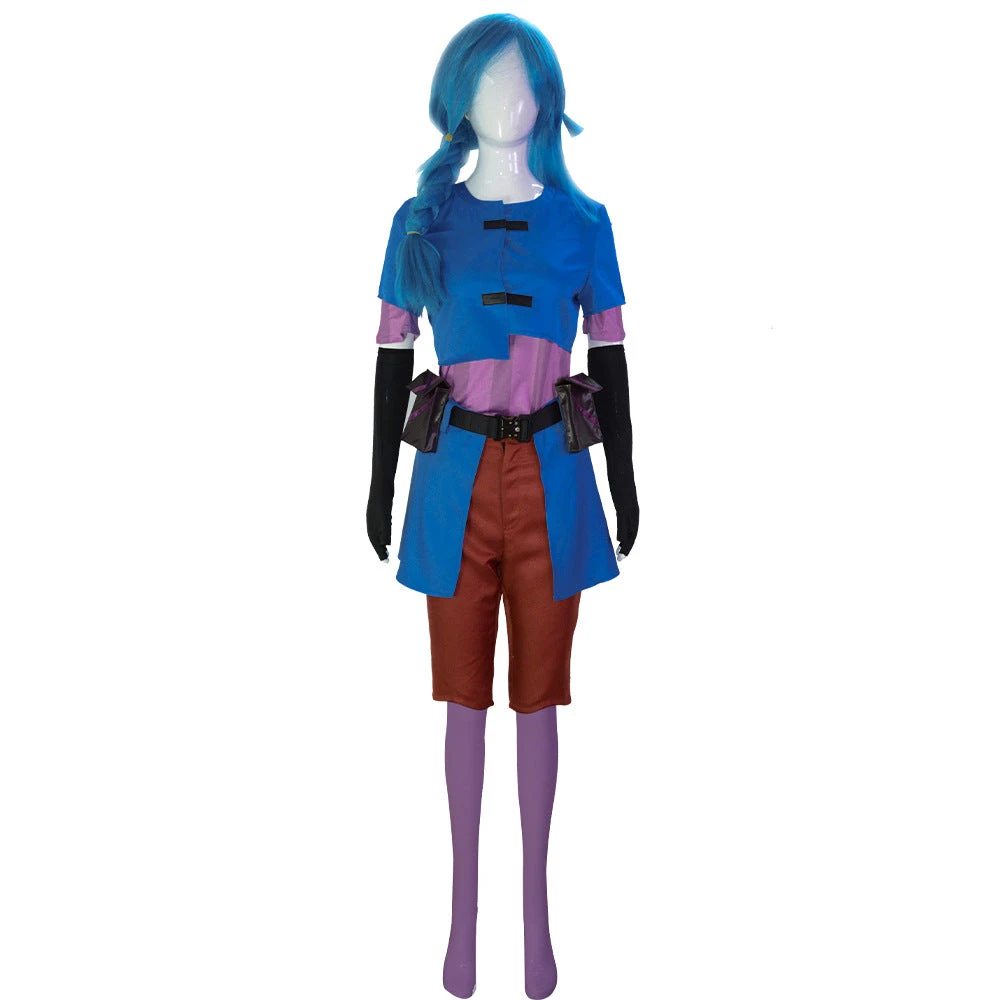 League Of Legends LOL Costume Jinx Childhood Costume Halloween Party Costume Outfit 4 League Of Legends LOL Costume Jinx Childhood Costume Halloween Party Costume Outfit - Image 2