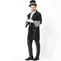 Men Black Magician Halloween Cosplay Costume Suit