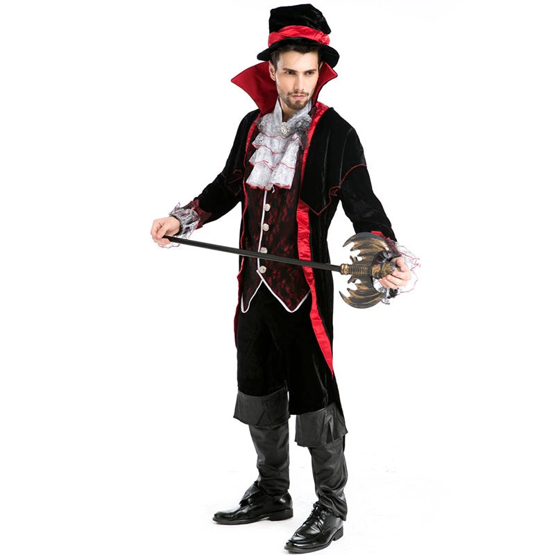 Men Vampire Gothic Count Cosplay Costume For Halloween Party Performance 7 Men Vampire Gothic Count Cosplay Costume For Halloween Party Performance - Image 5