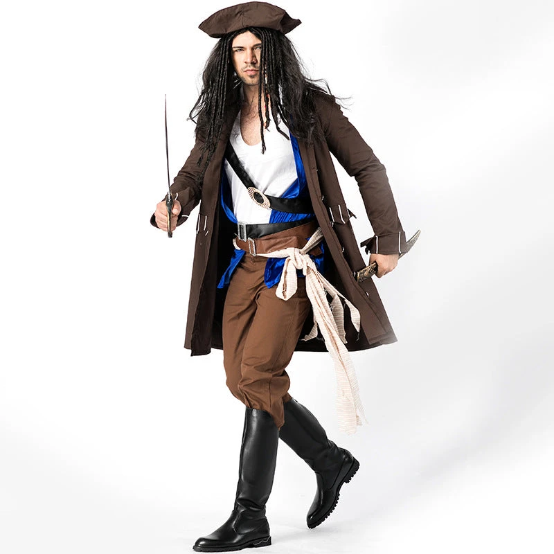 Men's Deluxe Pirate Cosplay Costume Halloween/Stage Performance/Party 5 Men's Deluxe Pirate Cosplay Costume Halloween/Stage Performance/Party - Image 3
