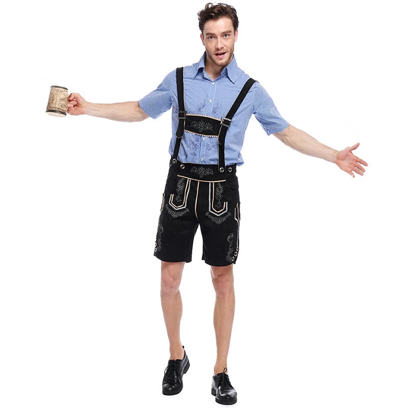 Men's German Bavarian Oktoberfest Deluxe 2 Pieces Lederhosen Guy Costume - Image 4