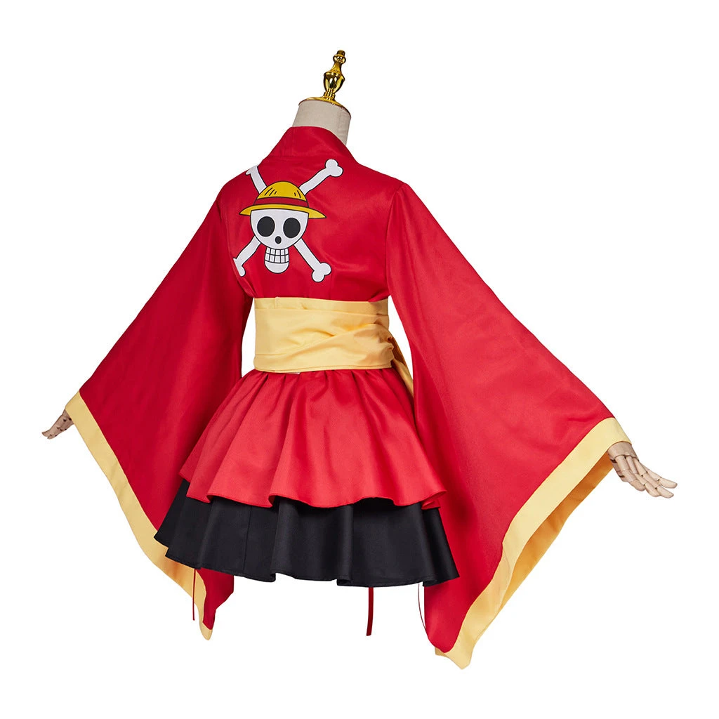 One Piece Luffy Female Dress Costume Lolita Dress Halloween Costume Outfit 5 One Piece Luffy Female Dress Costume Lolita Dress Halloween Costume Outfit - Image 3