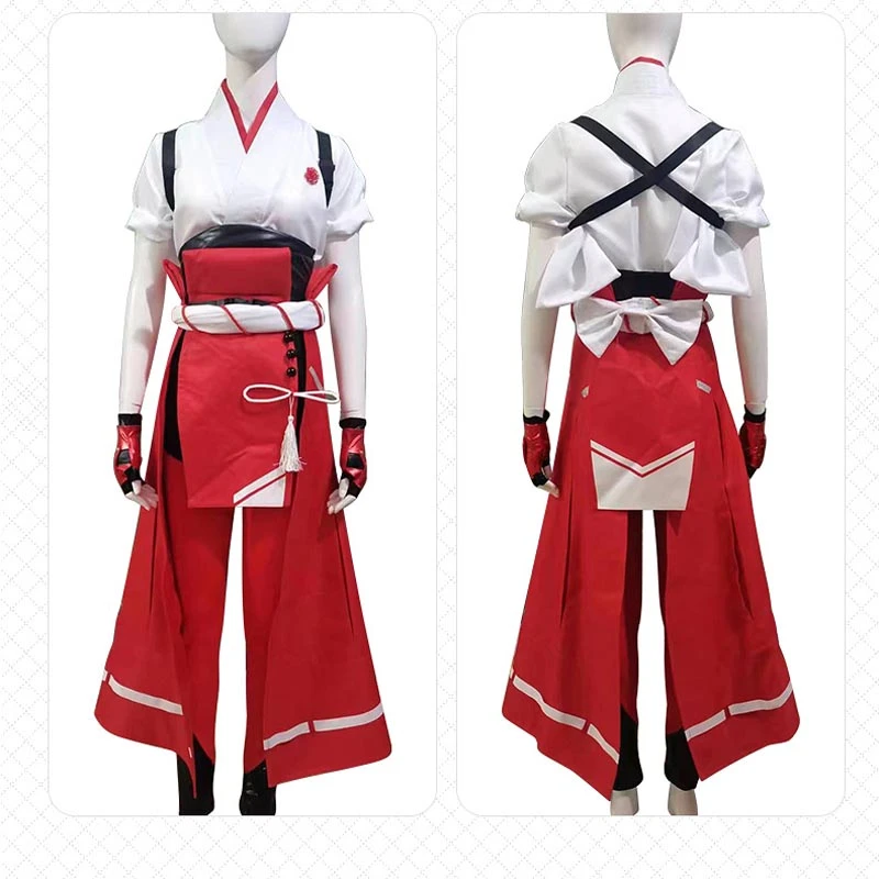 Overwatch 2 Kiriko Kamori Cosplay Costume With Headgear Wigs And Props Halloween Costume Set 4 Overwatch 2 Kiriko Kamori Cosplay Costume With Headgear Wigs And Props Halloween Costume Set - Image 2