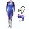 Overwatch D.VA Hana Song Cosplay Costume Full Set With Headphones And Gun