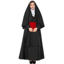 Plus Size Deluxe Nun Costume For Halloween/Stage Performance/Party -Procosplayshop Plus Size Deluxe Nun Costume For HalloweenStage PerformanceParty 1