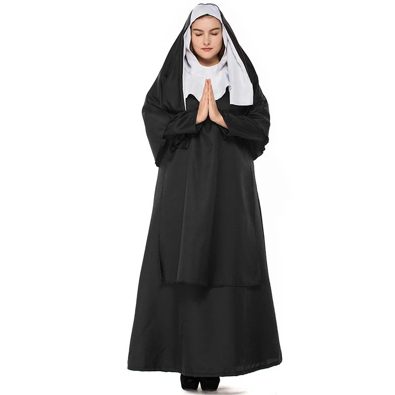 Plus Size Deluxe Nun Costume For Halloween/Stage Performance/Party - Image 2