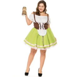 Plus Size Women Beer Festival Oktoberfest Green Waitress Maid Party Costume -Procosplayshop Plus Size Women Beer Festival Oktoberfest Green Waitress Maid Party Costume 4