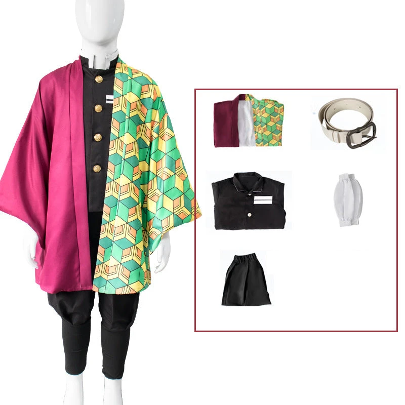 Kids Version Anime Giyu Tomioka Costume Child Boys Girls Cosplay Costume Set 3 Kids Version Anime Giyu Tomioka Costume Child Boys Girls Cosplay Costume Set