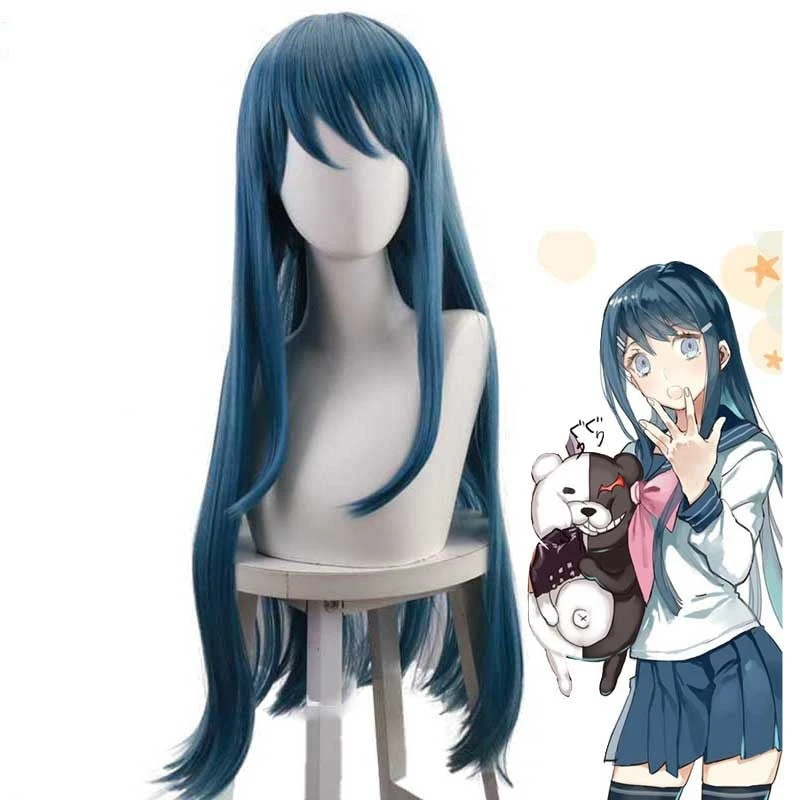 Danganronpa: Trigger Happy Havoc Sayaka Maizono Cosplay Wigs Blue Long Wigs 3 Danganronpa: Trigger Happy Havoc Sayaka Maizono Cosplay Wigs Blue Long Wigs