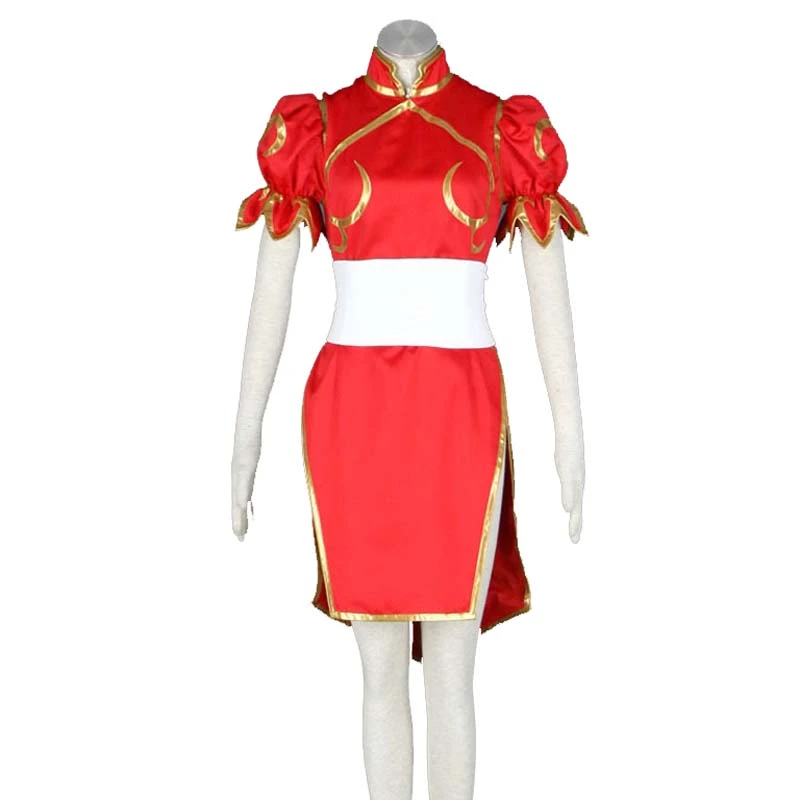 Street Fighter V Chun Li Cosplay Costume Cheongsam Cosplay Costume Red Version 3 Street Fighter V Chun Li Cosplay Costume Cheongsam Cosplay Costume Red Version