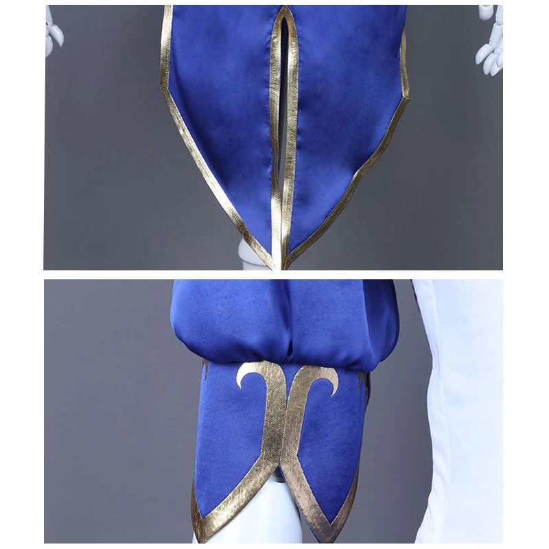 Street Fighter Chun Li Cosplay Costume Halloween / Party Cheongsam Costume Blue Version 6 Street Fighter Chun Li Cosplay Costume Halloween / Party Cheongsam Costume Blue Version - Image 4