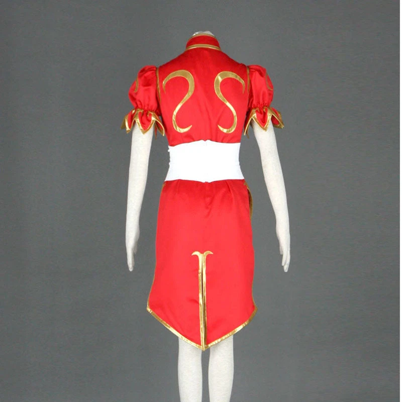 Street Fighter V Chun Li Cosplay Costume Cheongsam Cosplay Costume Red Version 6 Street Fighter V Chun Li Cosplay Costume Cheongsam Cosplay Costume Red Version - Image 4