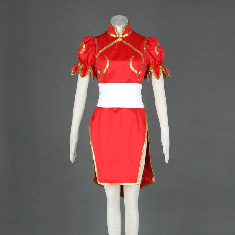 Street Fighter V Chun Li Cosplay Costume Cheongsam Cosplay Costume Red Version 4 Street Fighter V Chun Li Cosplay Costume Cheongsam Cosplay Costume Red Version - Image 2